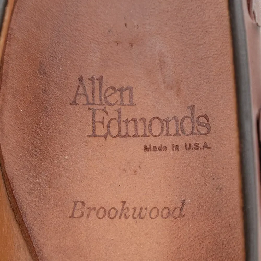 $495 Allen Edmonds Brookwood Brown Leather Tassel Loafers — US 10 EEE